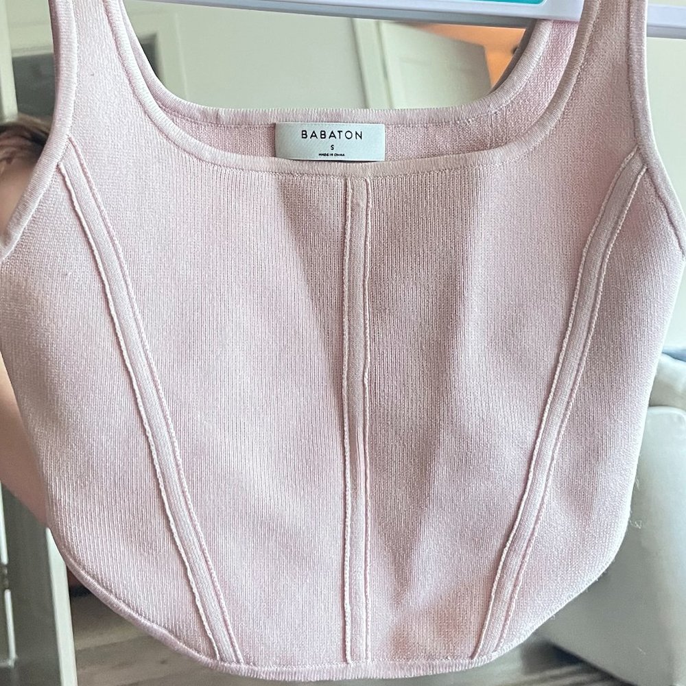 Aritzia - Babaton Pink Crop Bustier Top
